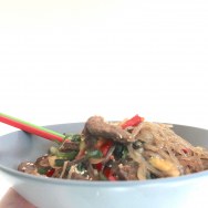 Japchae 잡채 Stir-fried Glass Noodles and Vegetables 
