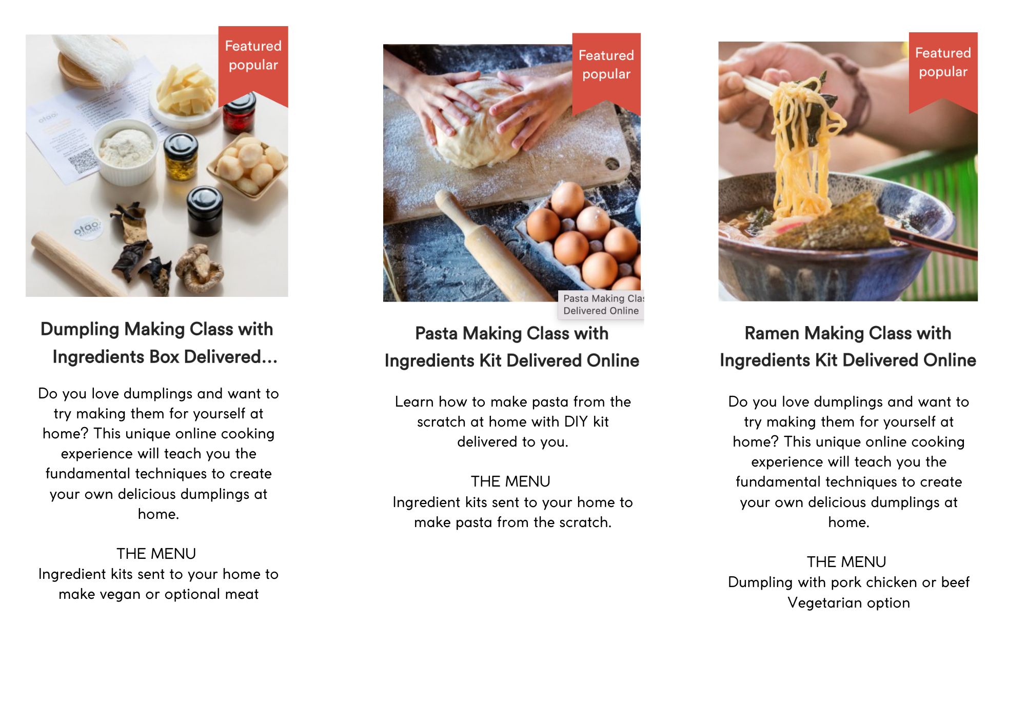 Online cooking classes